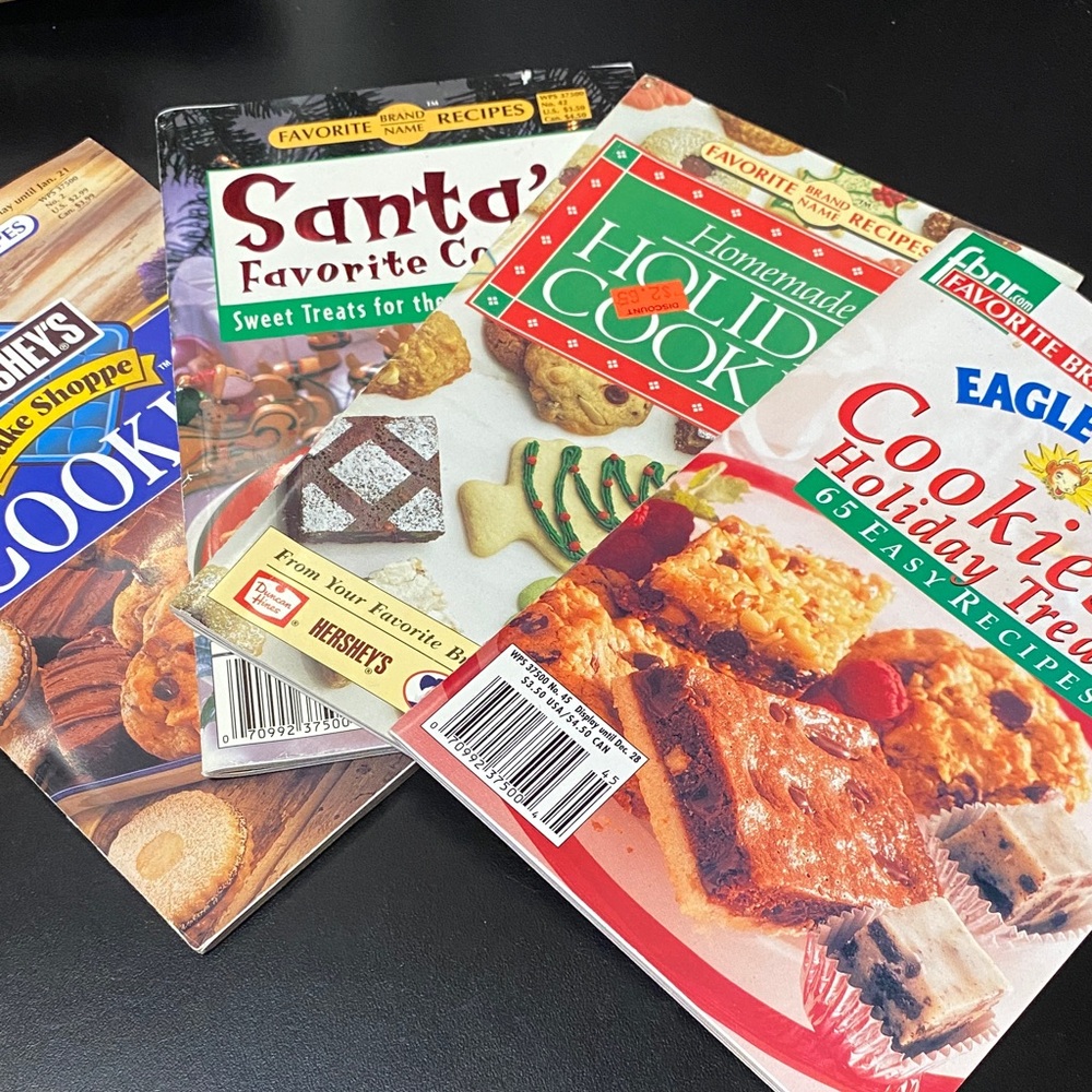 Four piece Assorted Holiday Cookie Recipe magazine cookbook Set